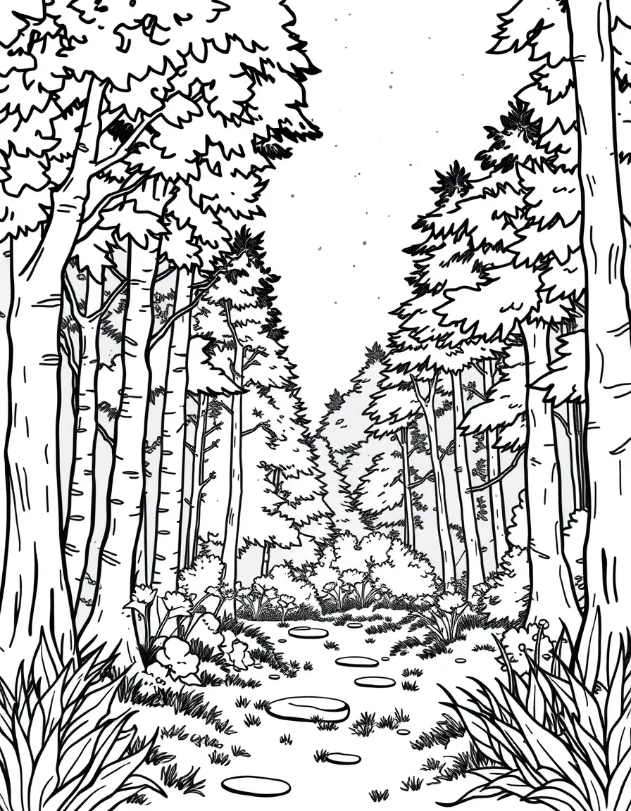 Fireflies illuminating a summer evening forest scene