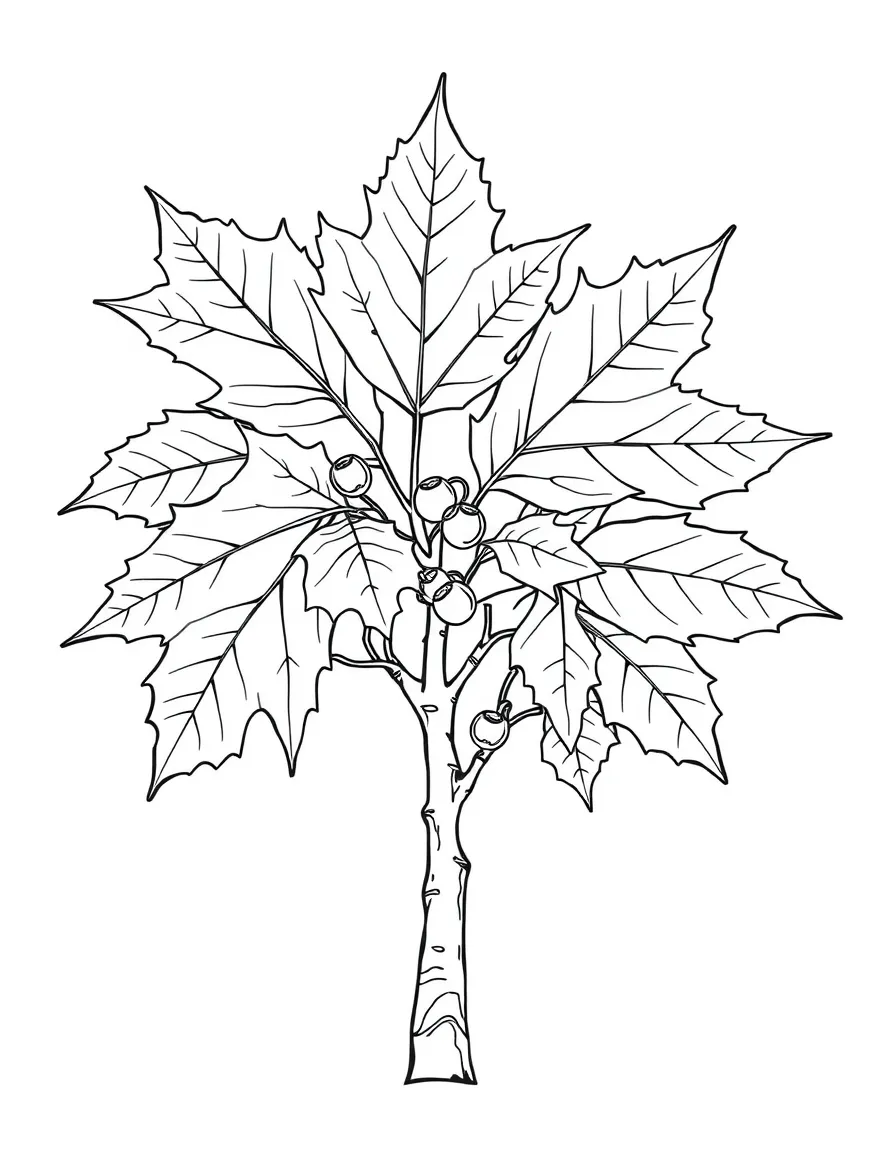 Maple tree with detailed leaves and seed pods