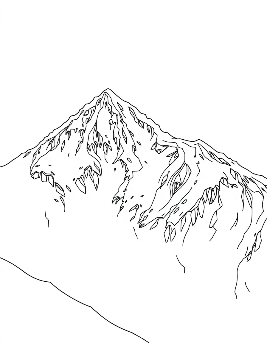 Avalanche creating dramatic patterns on mountainside
