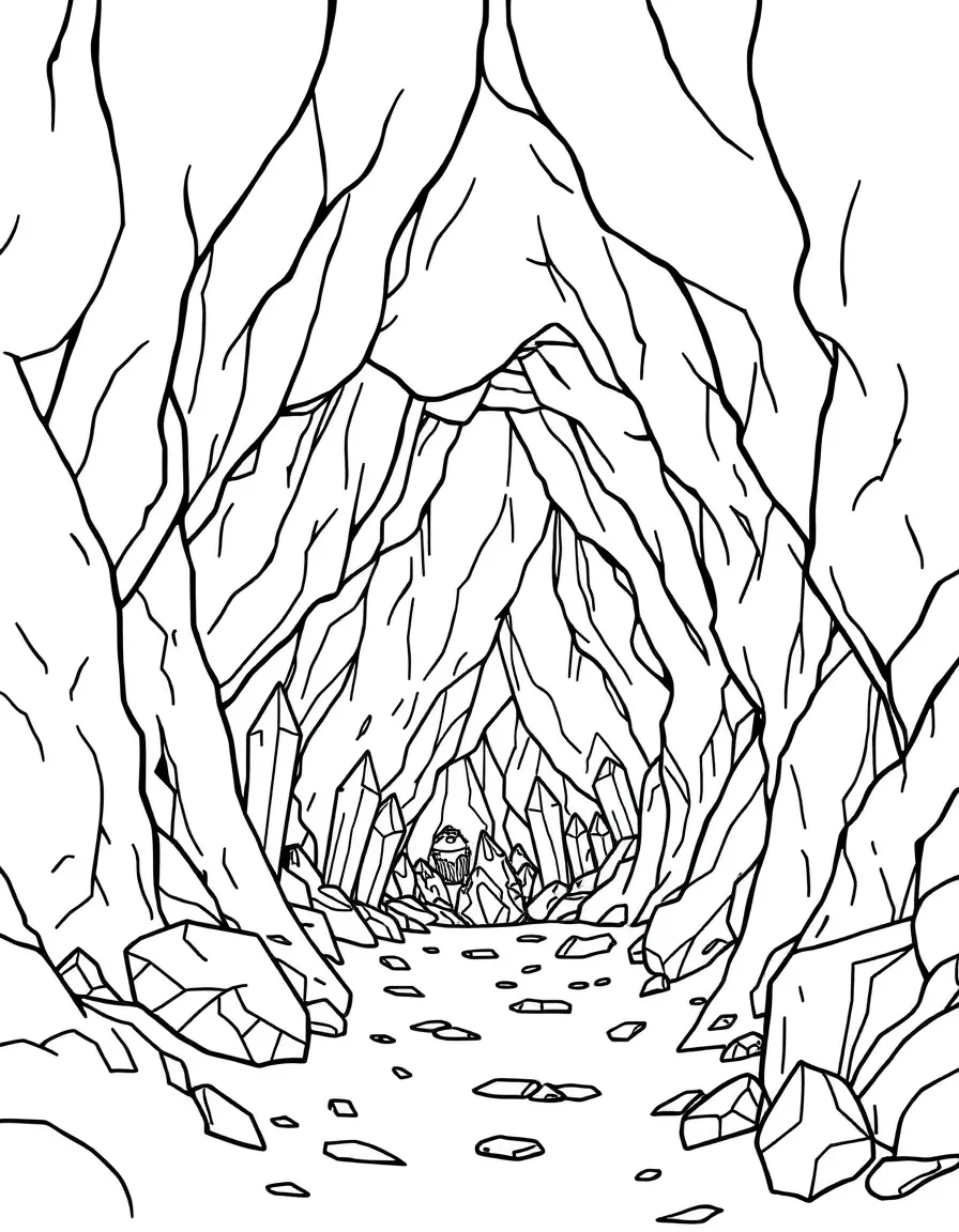 Crystal mine entrance in mountainside