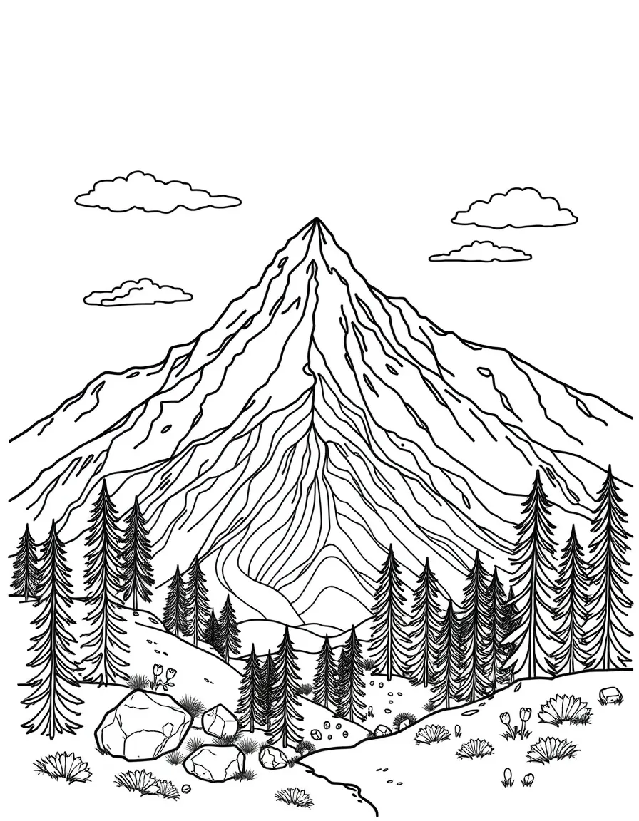 Mountain ecosystem showing different elevation zones