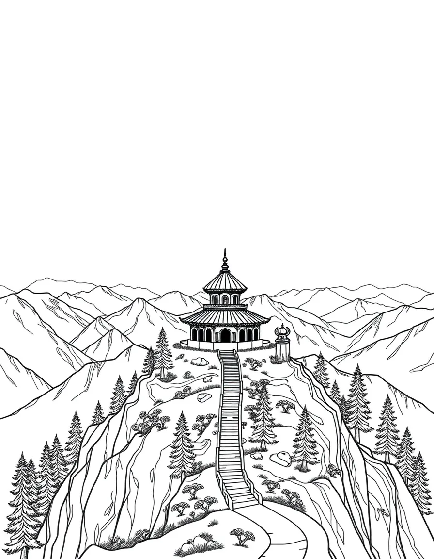 Mountain-top temple with panoramic views