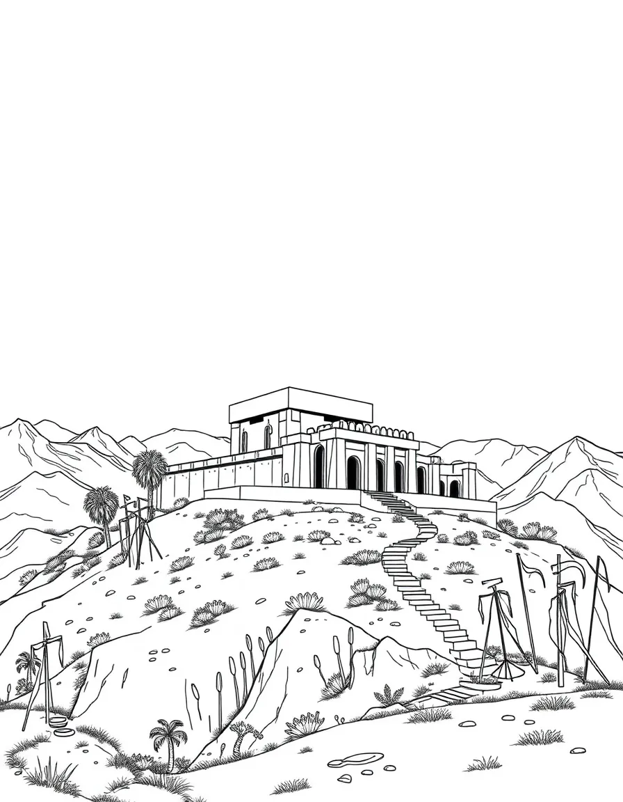 Ruins of ancient civilization on mountain plateau