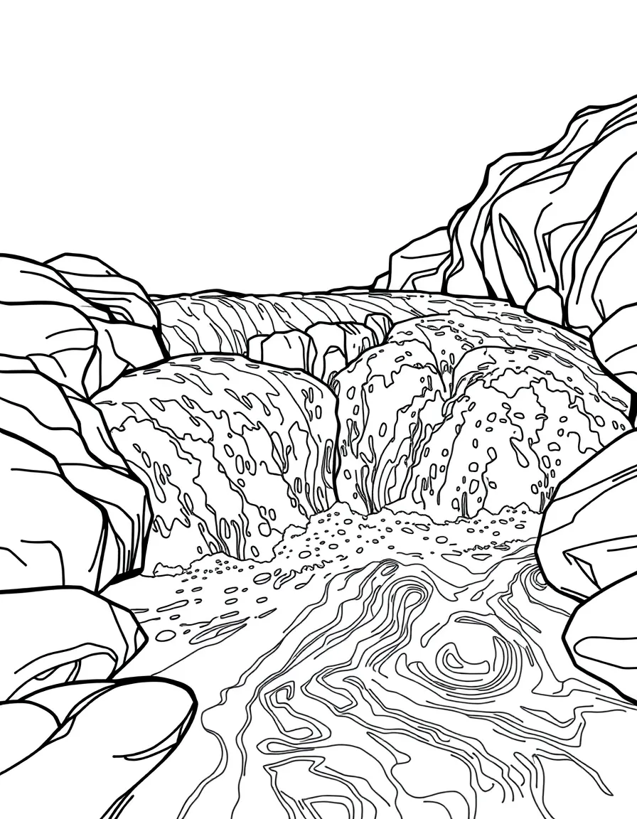White water rapids with detailed water patterns