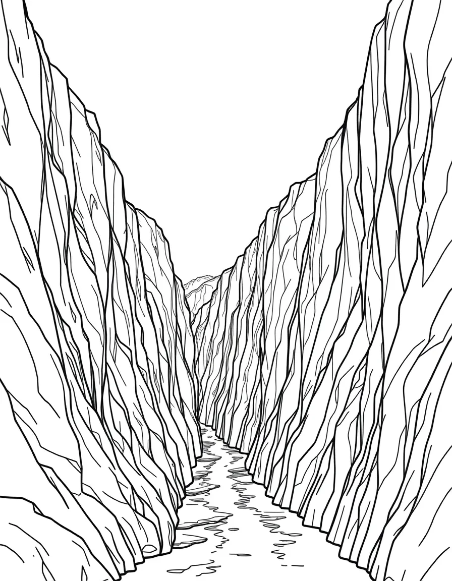 Narrow river gorge with steep canyon walls