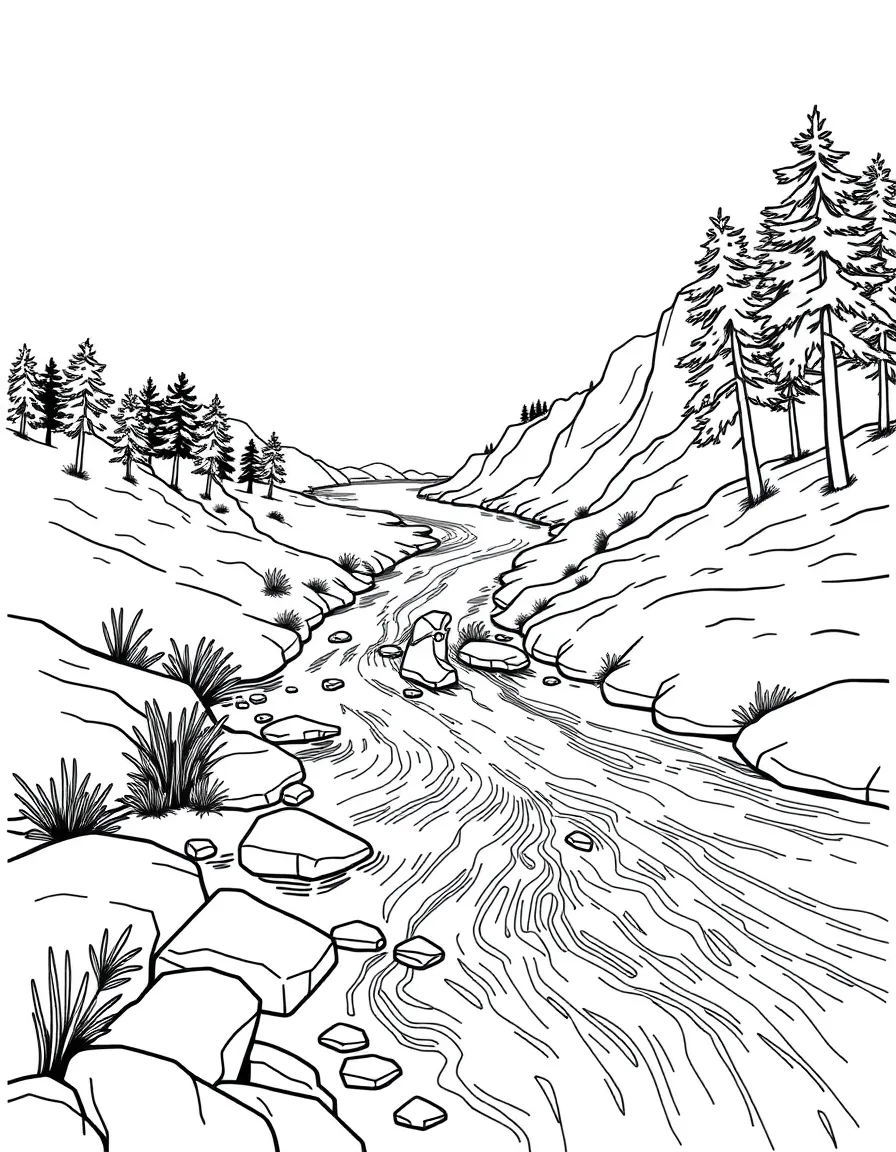River confluence where two distinct waters meet