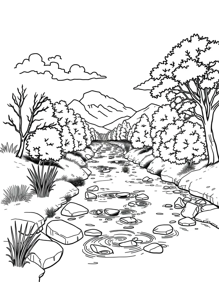 River in four seasons showing changing landscape