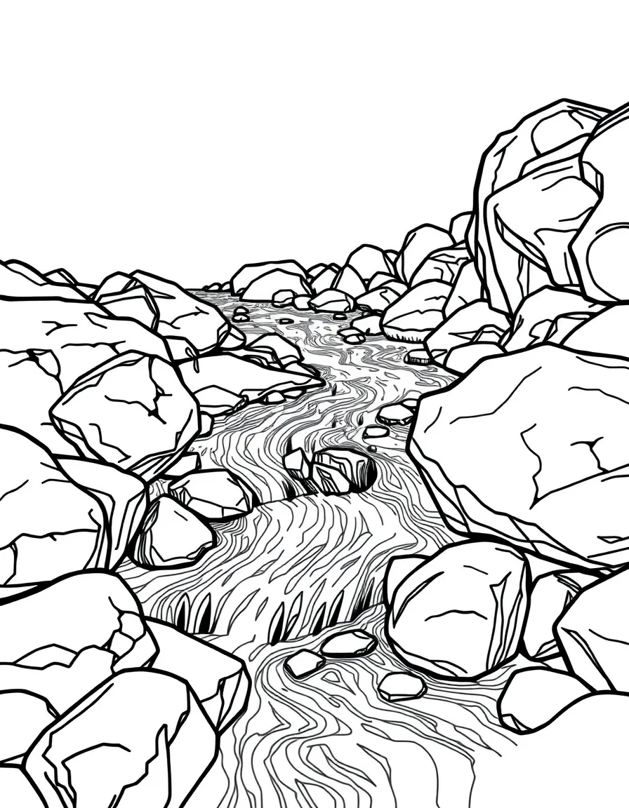 River rocks with detailed water flow patterns