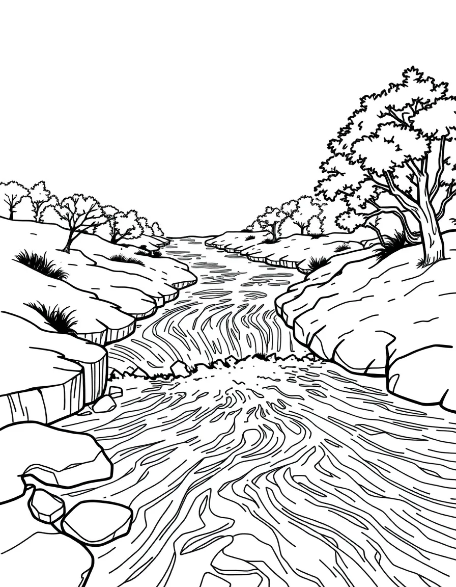 River in flood with dramatic water levels