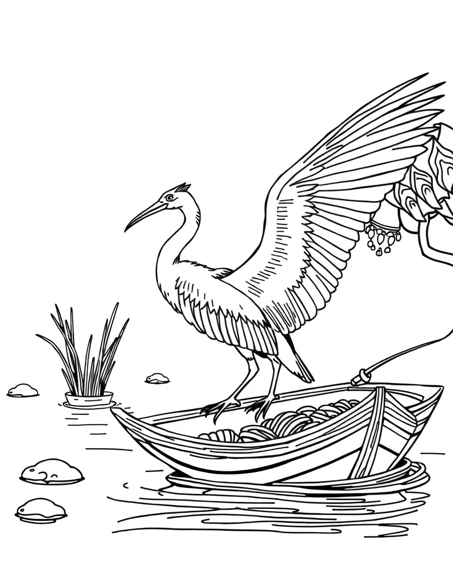 Traditional cormorant fishing on Asian river