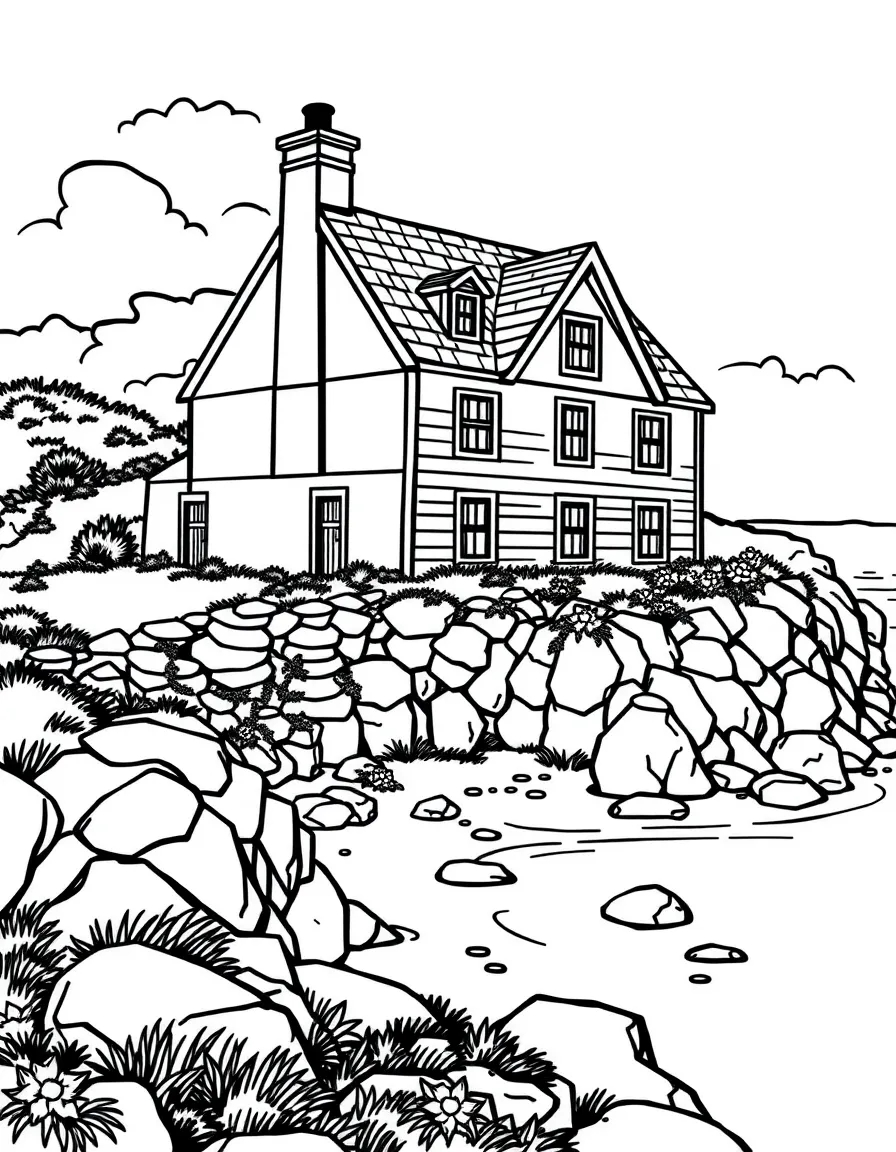 Sea captain's house overlooking cove