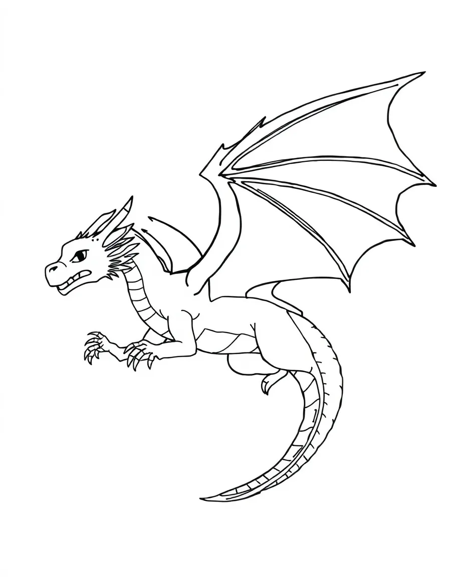 A dragon in flight, with detailed wing membrane patterns