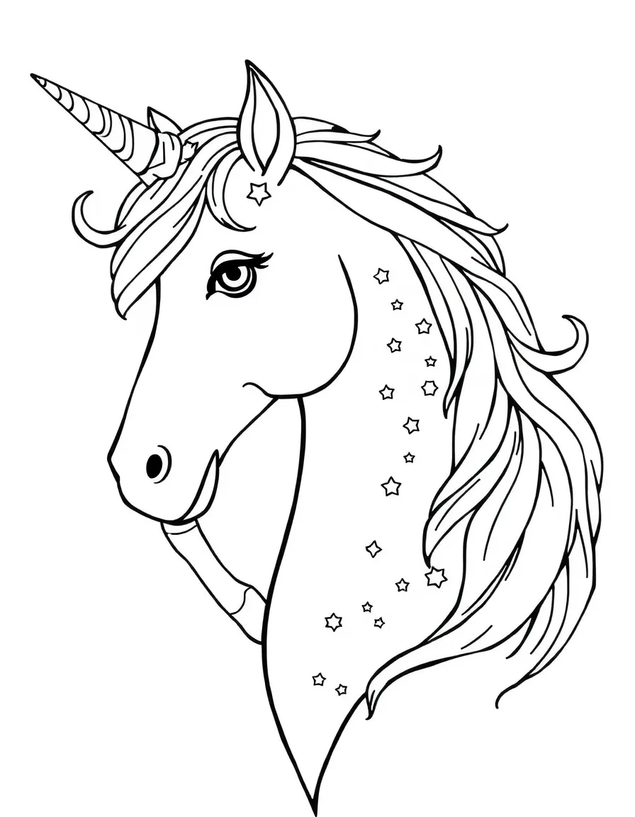A unicorn with constellation patterns embedded in its coat