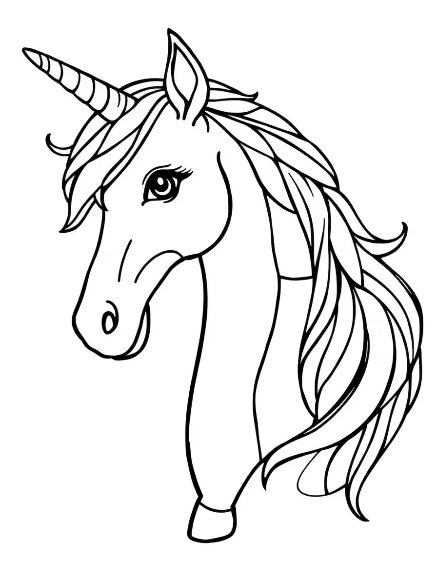 A unicorn with stained-glass-like patches on its coat