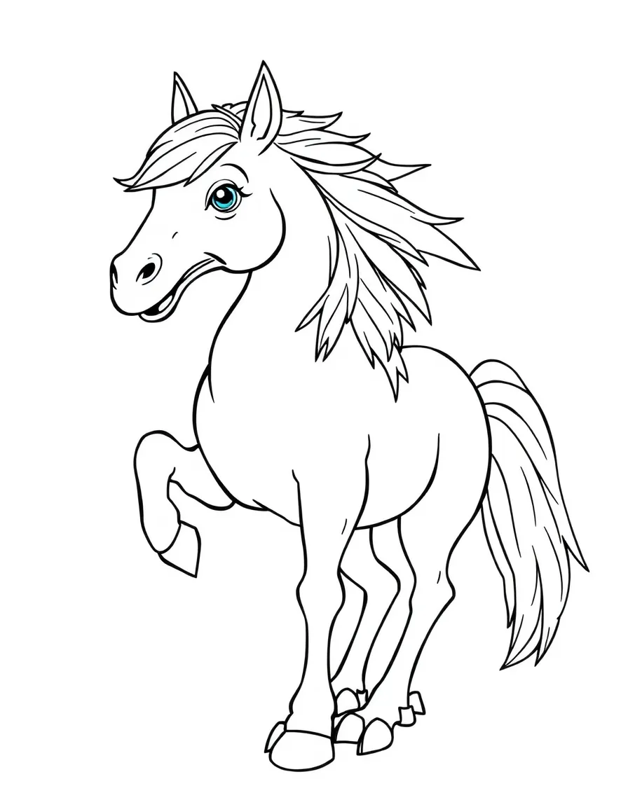 A hippogriff showing both bird and horse behavioral traits