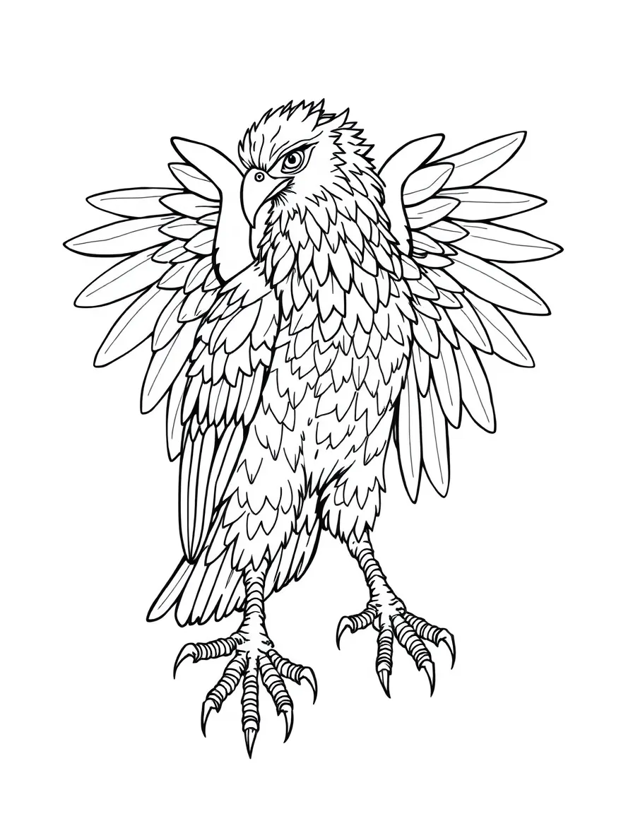 A harpy with detailed feet showing both human and bird elements