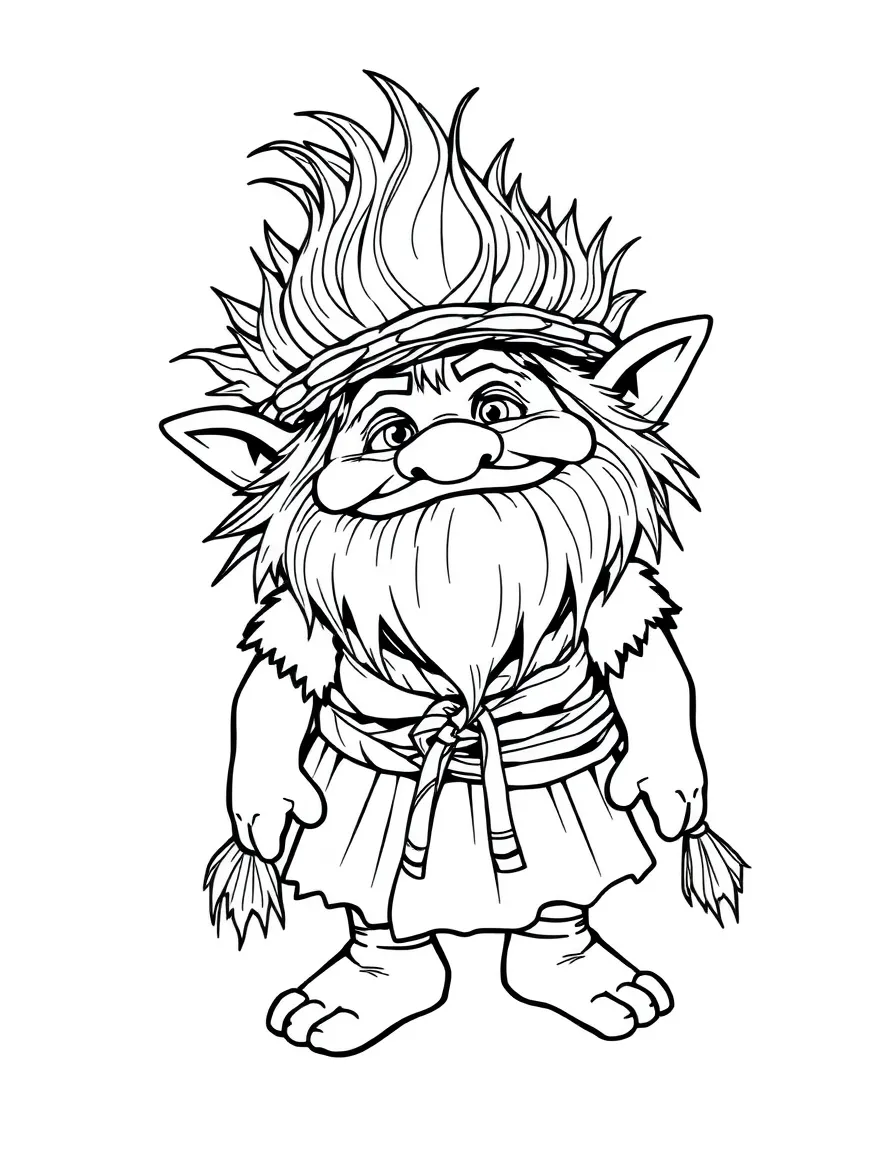 A troll in traditional clothing made from natural materials
