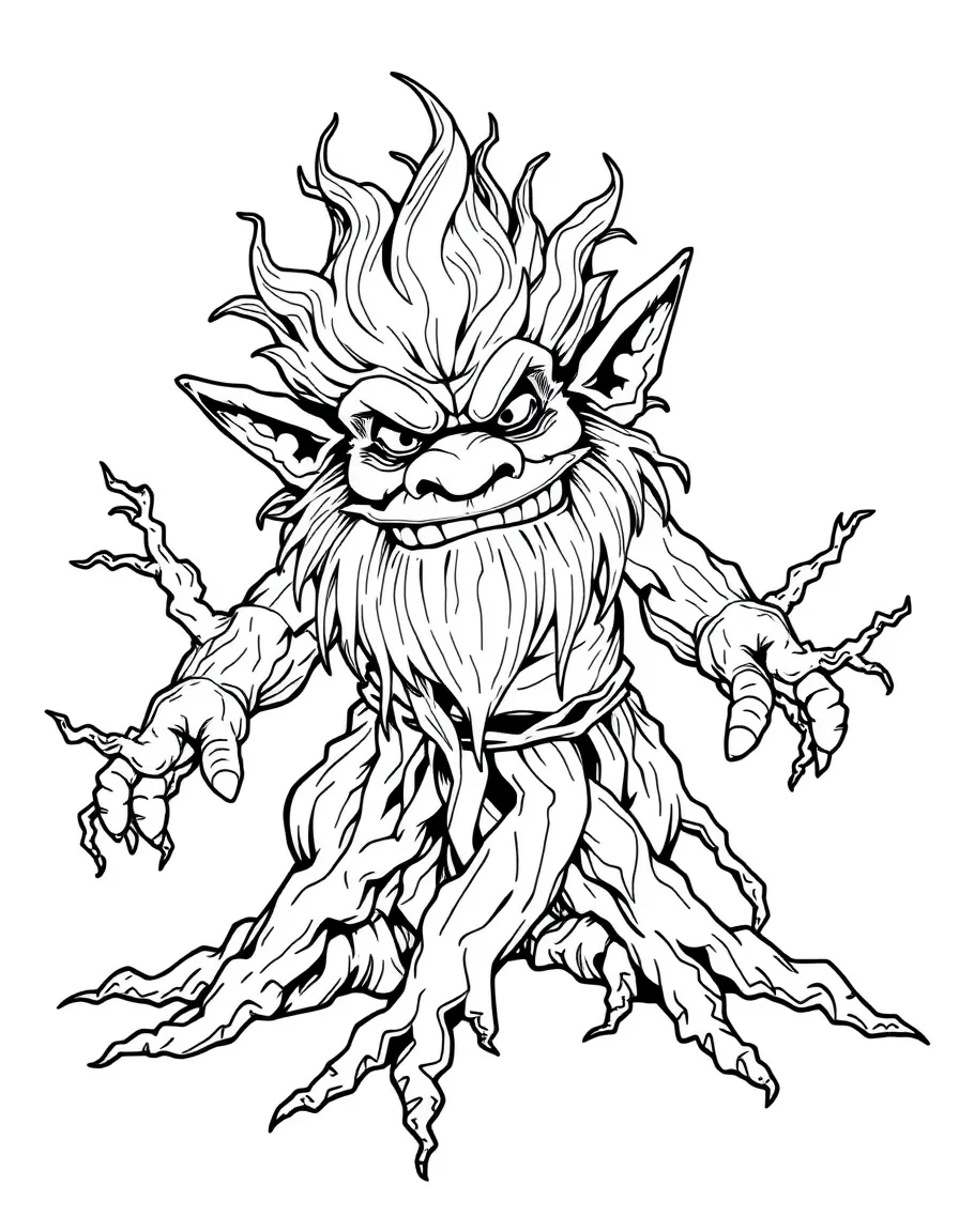 A troll whose joints look like twisted tree roots