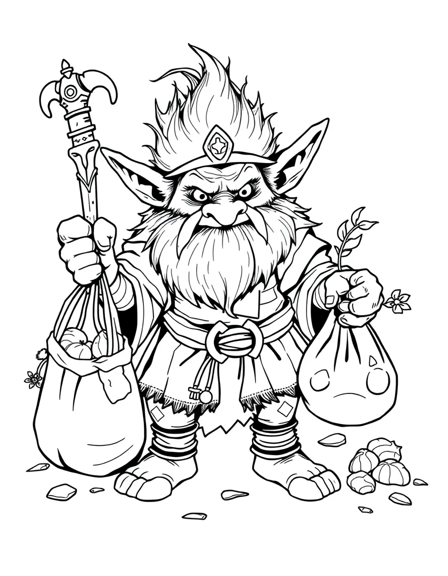 A troll healer with bags of mysterious ingredients