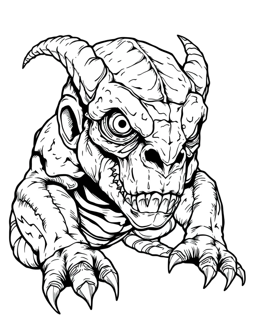 A cyclops with detailed skin texture like weathered stone