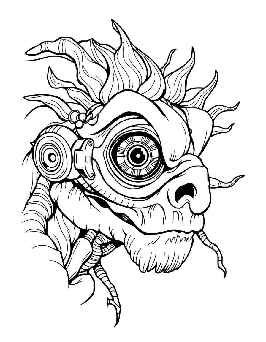 A cyclops whose eye is mechanical or magical in nature