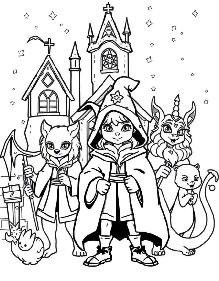 A magical academy with different creatures as students