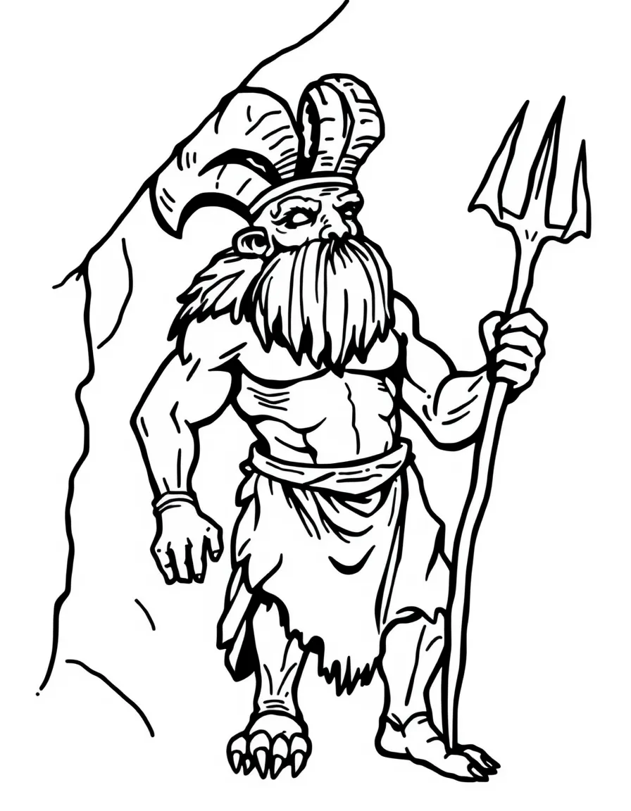 A cyclops drawn in ancient cave painting style