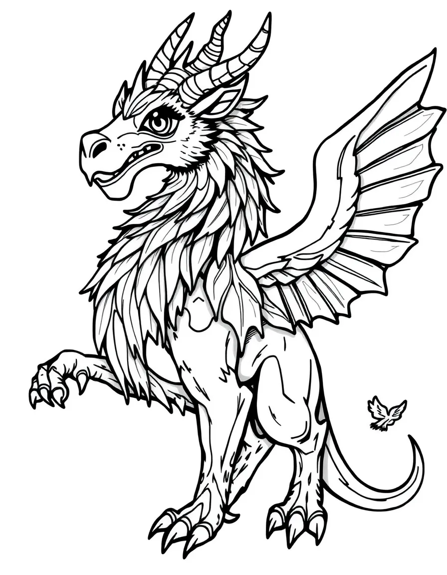 Detailed texture where a chimera's different animal parts connect