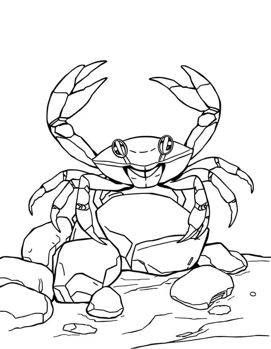 A sally lightfoot crab with its bright coloration perched on rocks at the water's edge