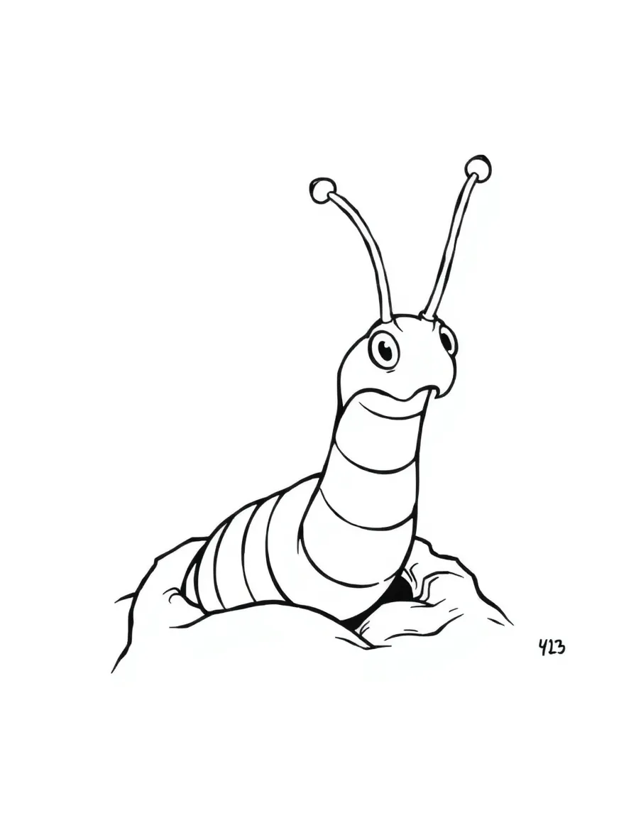 A bobbit worm with just its antennae visible from its burrow, waiting to ambush prey