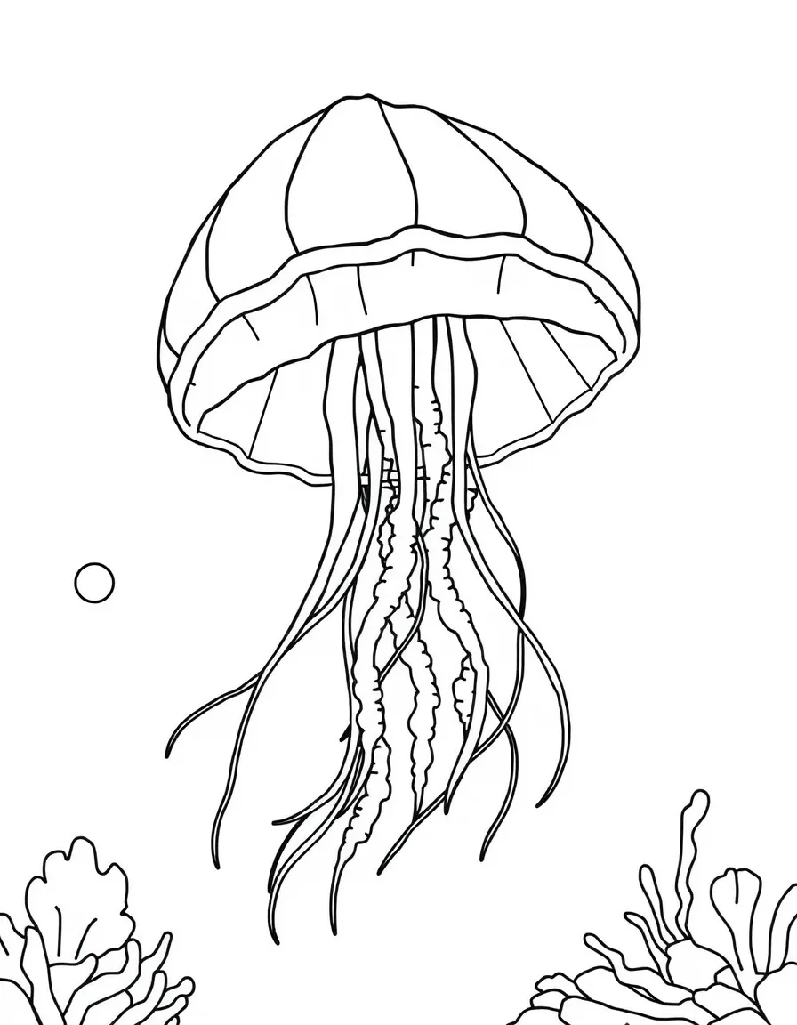 An upside-down jellyfish pulsing while resting on a lagoon floor