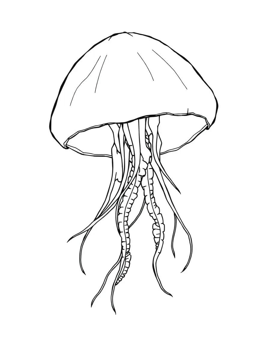 A crystal jellyfish with its transparent body nearly invisible in the water