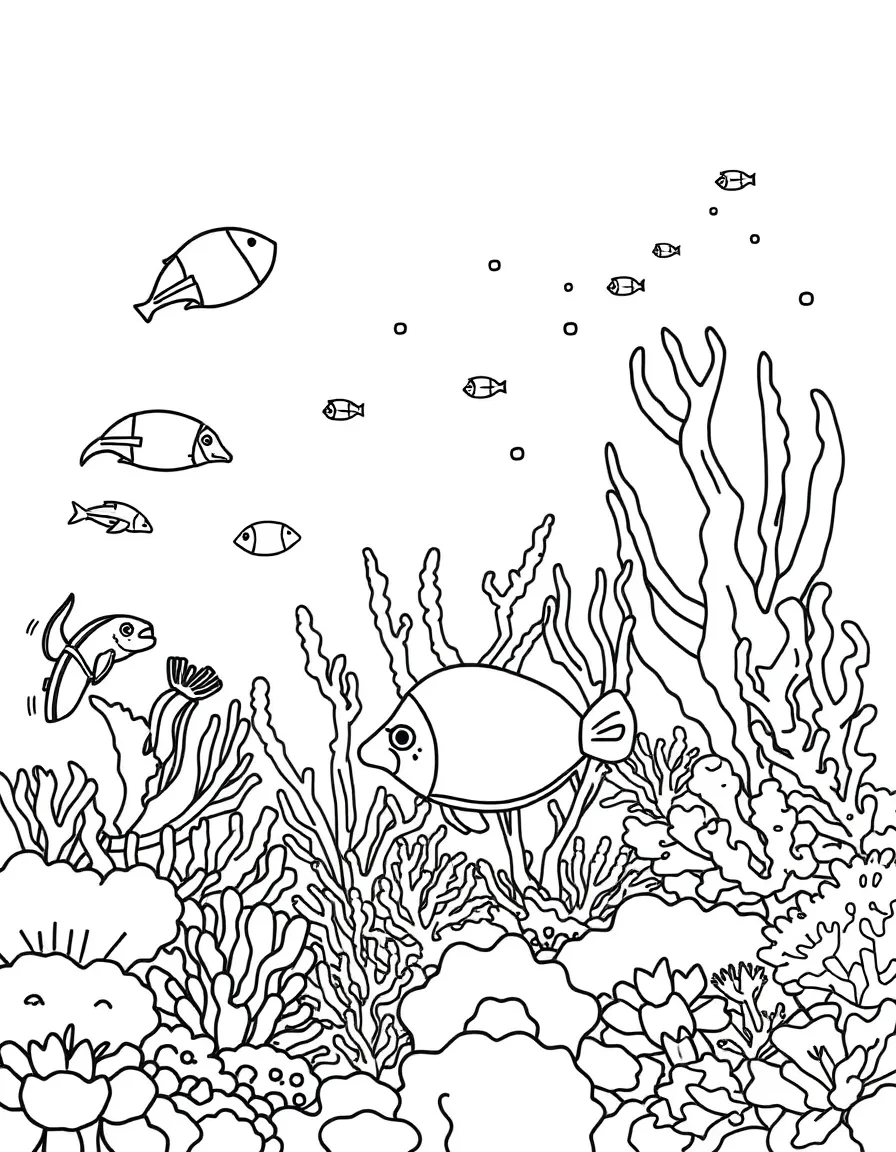 A reef through seasonal changes, showing different species dominant in each season