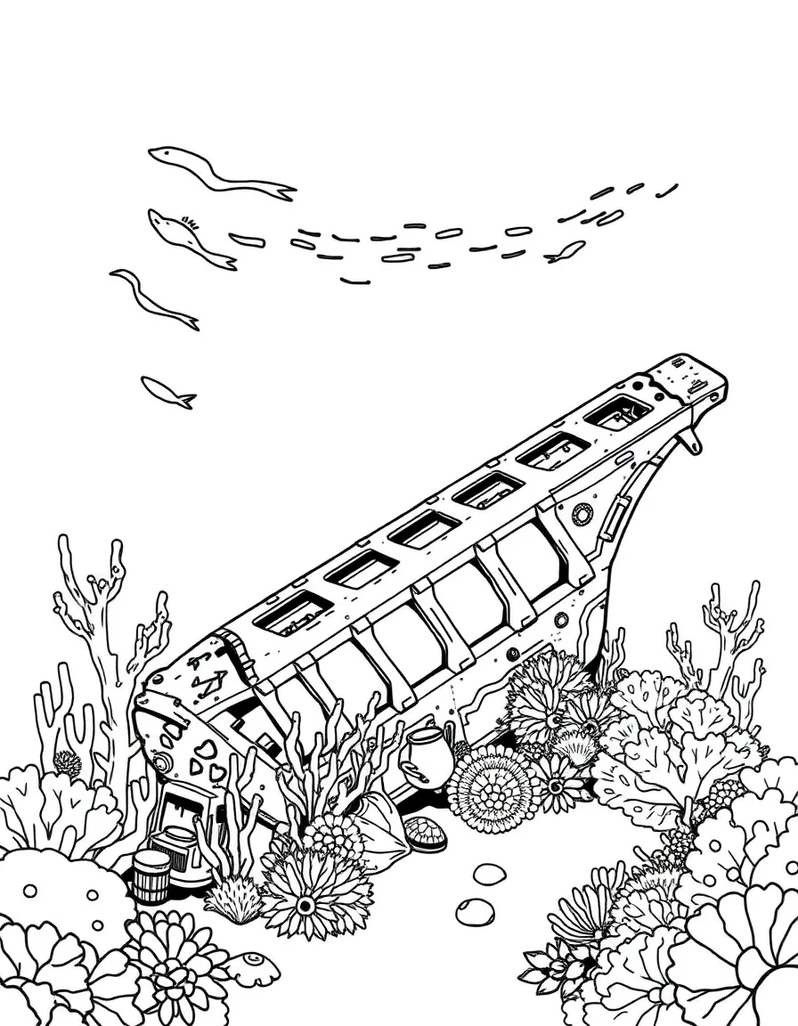 A reef showing succession after a new substrate (like a shipwreck) has been introduced
