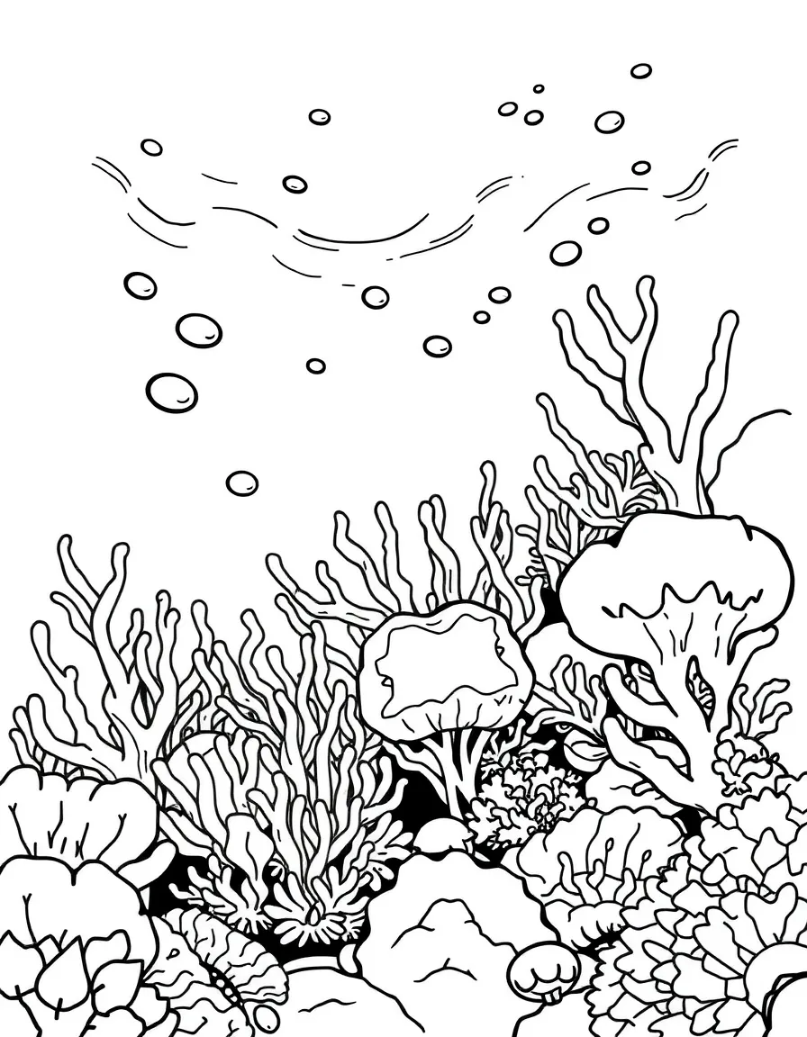 A reef in the process of recovering from dynamite fishing, showing regrowth patterns