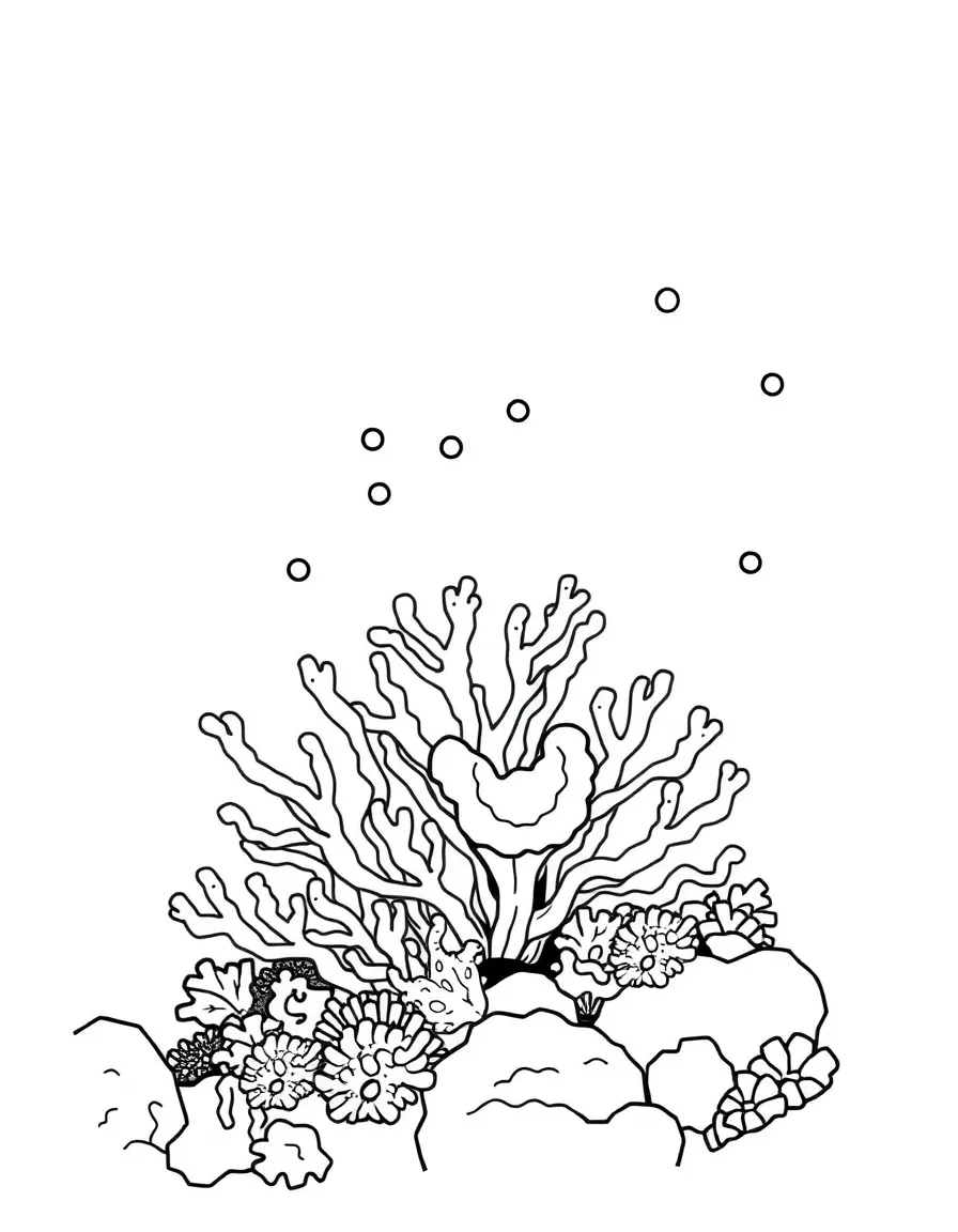 A reef showing gradual acidification impacts on calcium carbonate structures