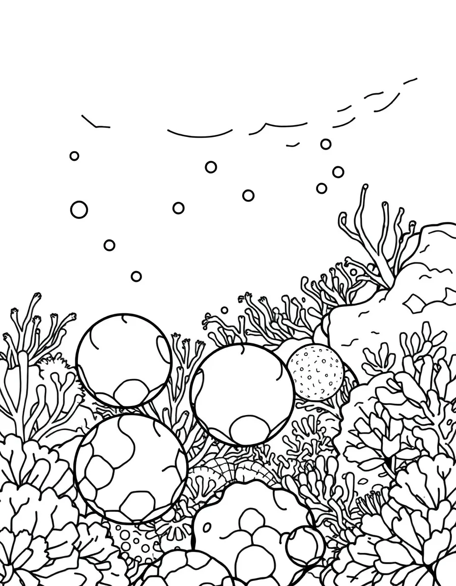 A reef with artificial reef balls installed to create new habitat