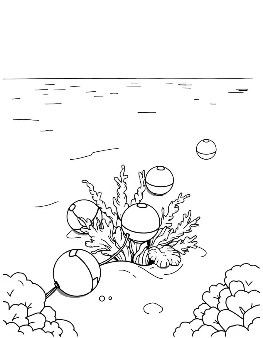 A reef with mooring buoys installed to prevent anchor damage