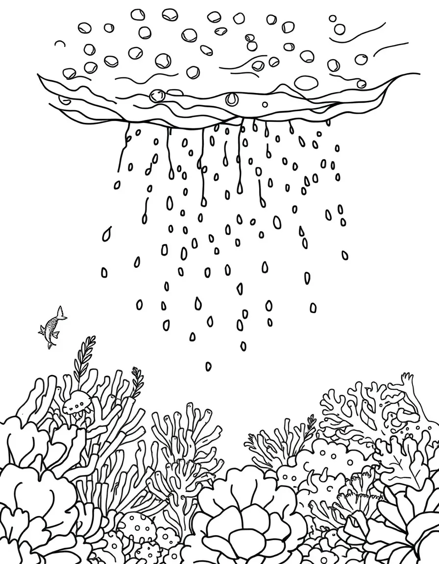 A deep sea "rain" of food particles falling from productive reef areas above
