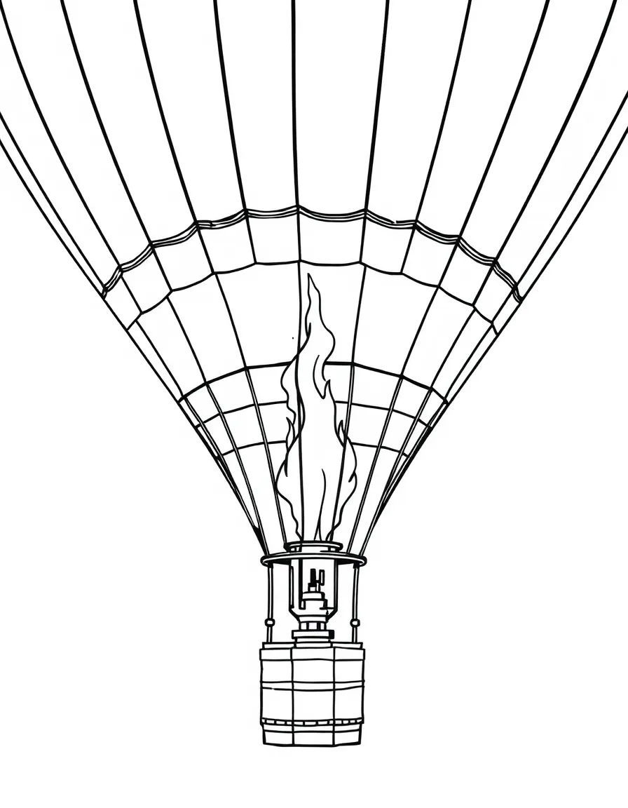 A detailed view of a hot air balloon's burner flame heating the air