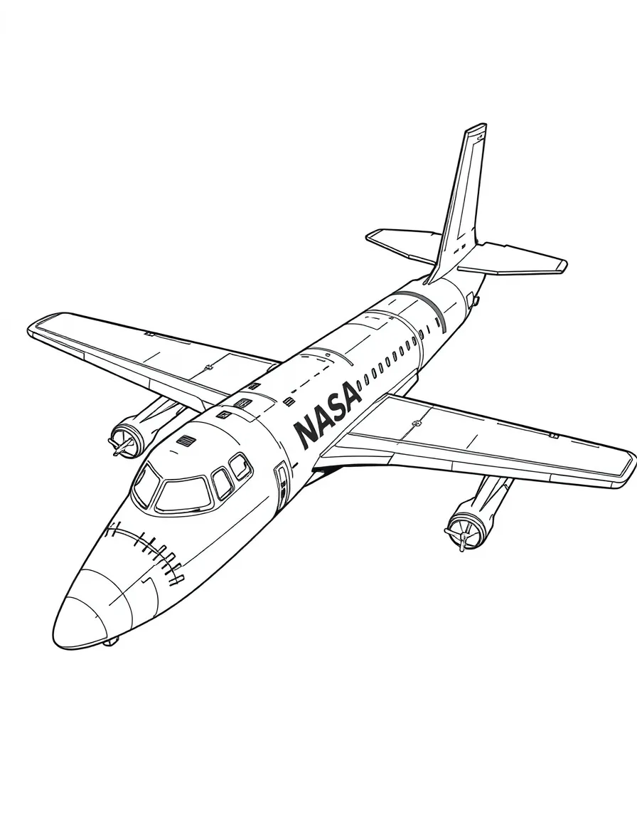 A NASA research aircraft with multiple sensors and probes