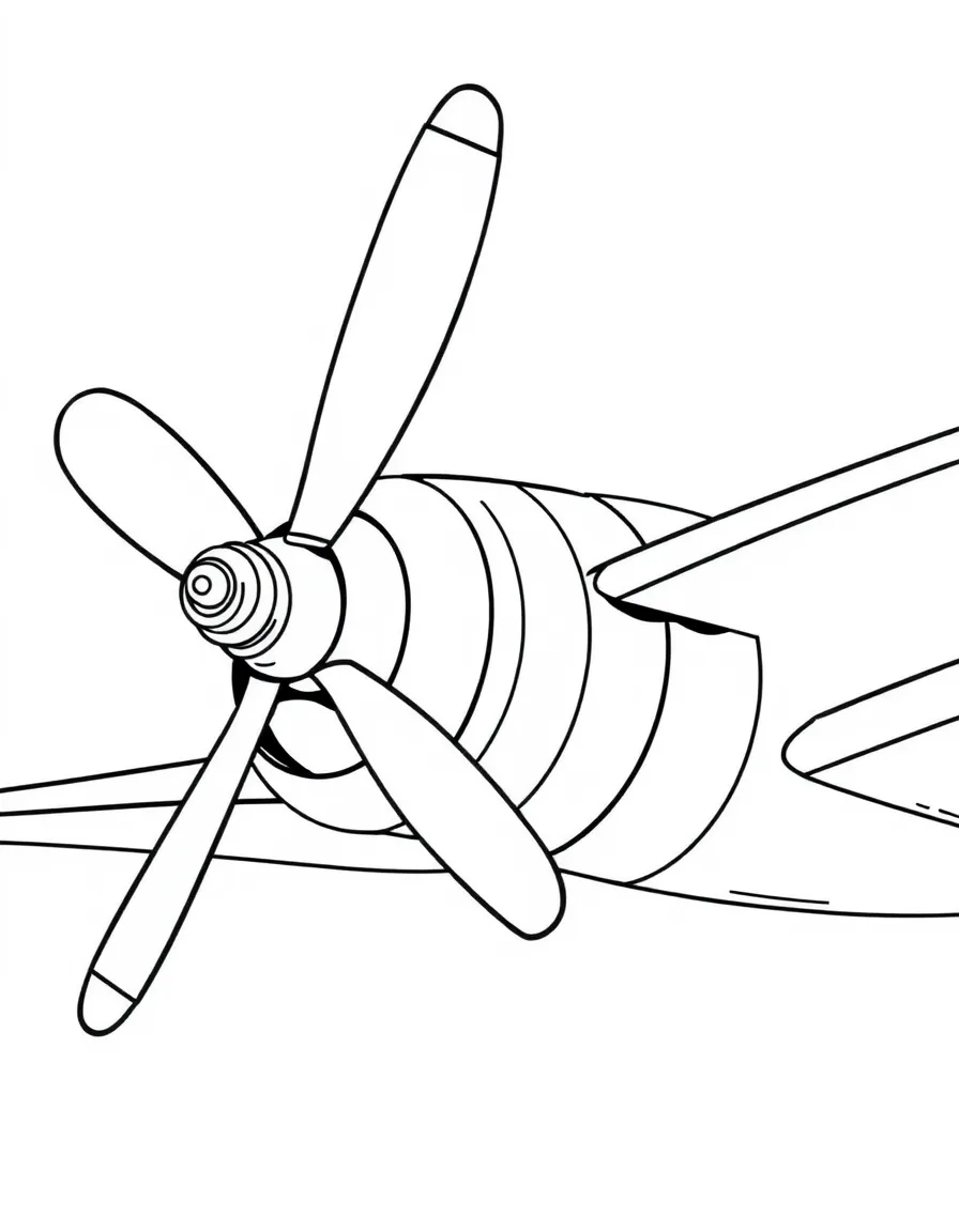 A detailed airplane propeller with hub and blades