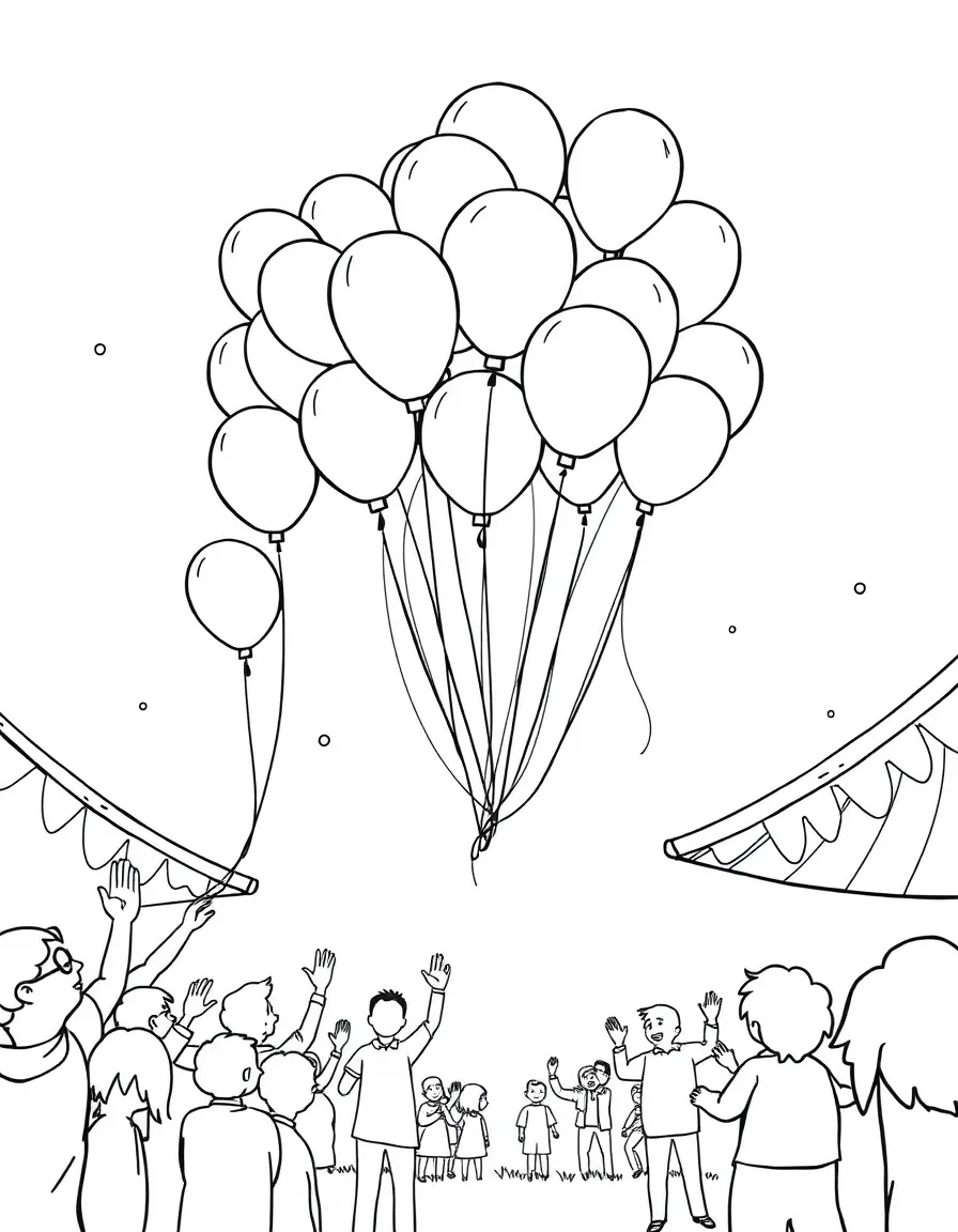 A balloon release at a celebration event