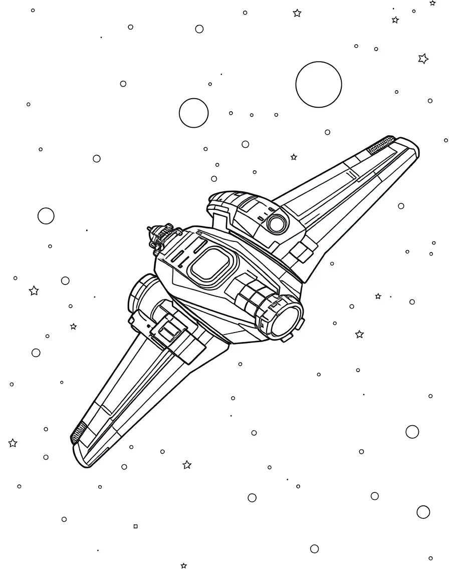 A galactic starfighter from science fiction