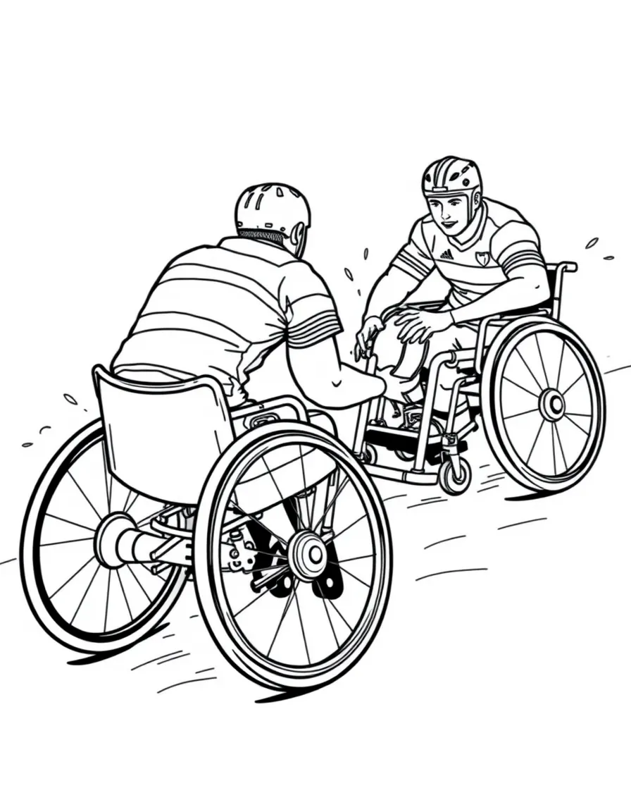 A wheelchair rugby collision with detailed specialized chairs