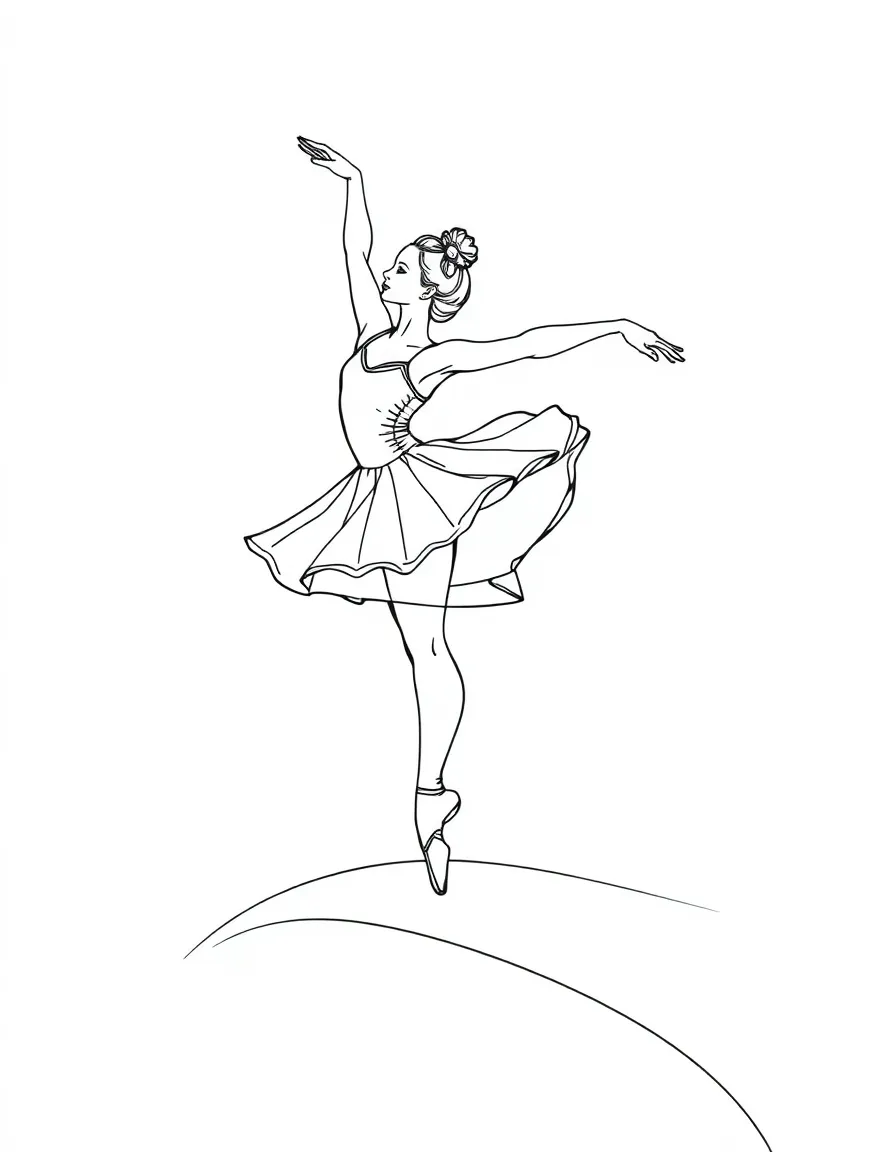A ballet dancer performing on a curved surface showing the physics of balance