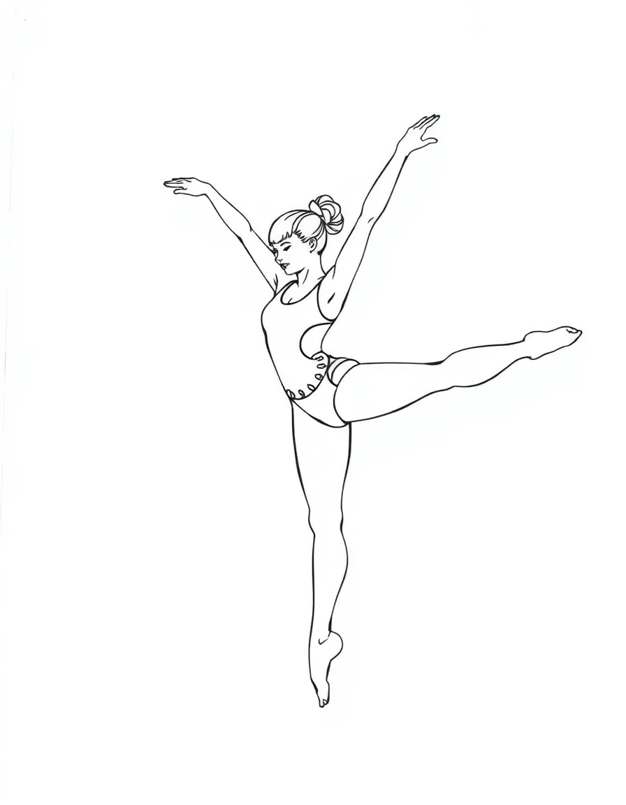 A gymnast's routine broken down into sequential numbered movements
