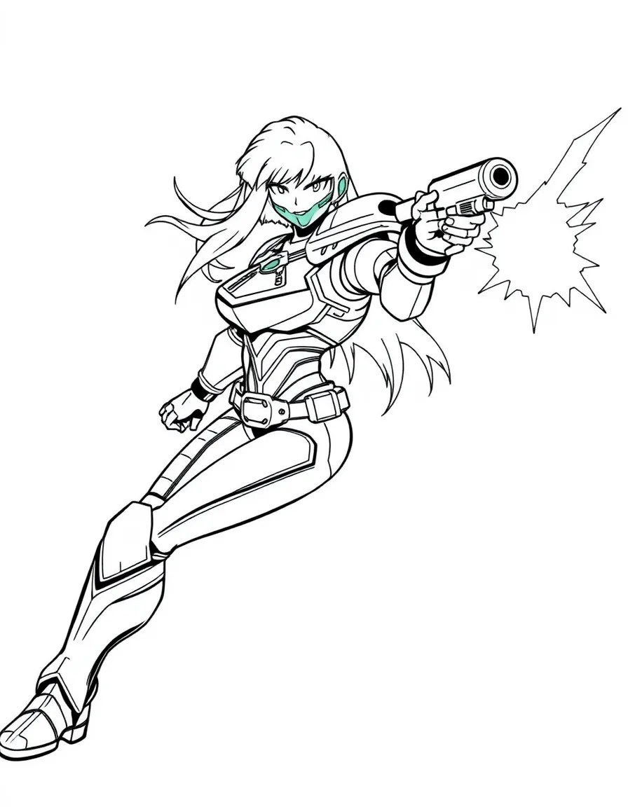 Zero Suit Samus in action pose with her energy whip