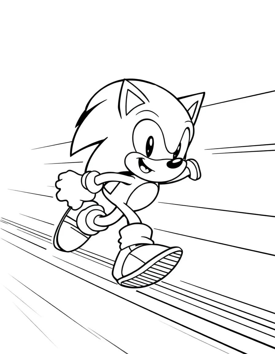 Sonic the Hedgehog running at high speed with motion lines