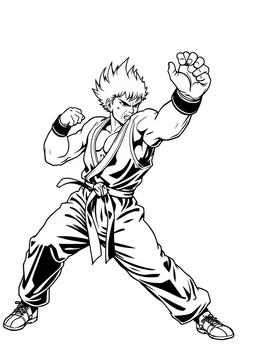 Ken Masters executing a Shoryuken uppercut